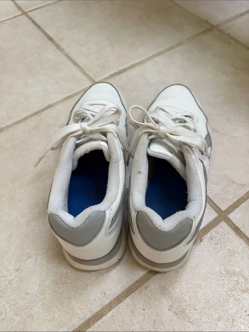 Reebok White & Gray Low-Top Sneakers